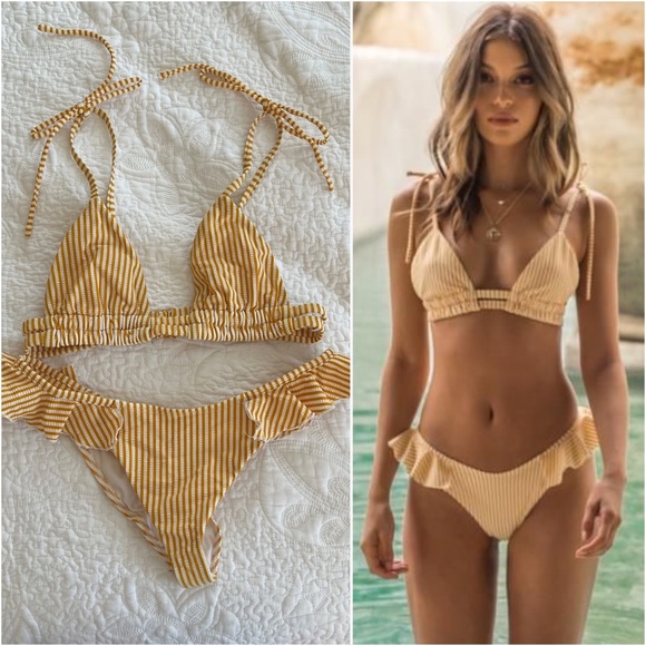 Montce Other - MONTCE - Canary Stripe Bikini Set Sz S/M